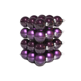 Structure géométrique de sphères violettes brillantes empilées en cube.