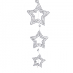 Suspension  3 étoiles argentées paillettes