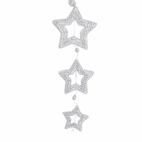 Suspension 3 étoiles argentées paillettes Suspension 3 étoiles argentées paillettes