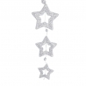 Suspension 3 étoiles argentées paillettes Suspension 3 étoiles argentées paillettes