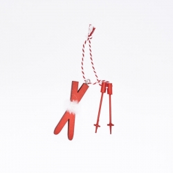 Lot de 6 miniatures  en bois Rouge