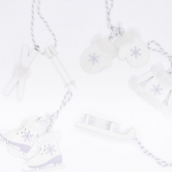 Lot de 6 miniatures  en bois blanc