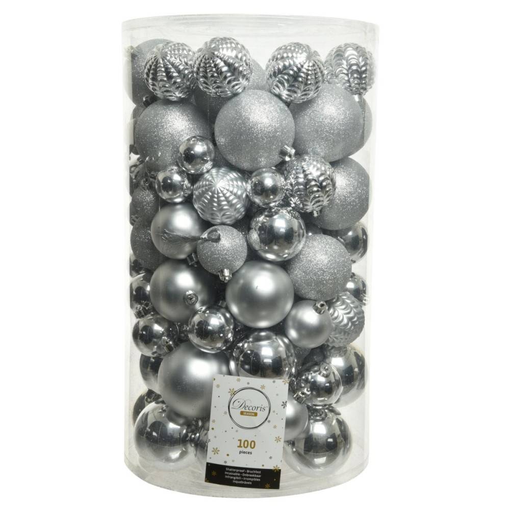 Boule de Noël Classic  Argent  plastique Maxi