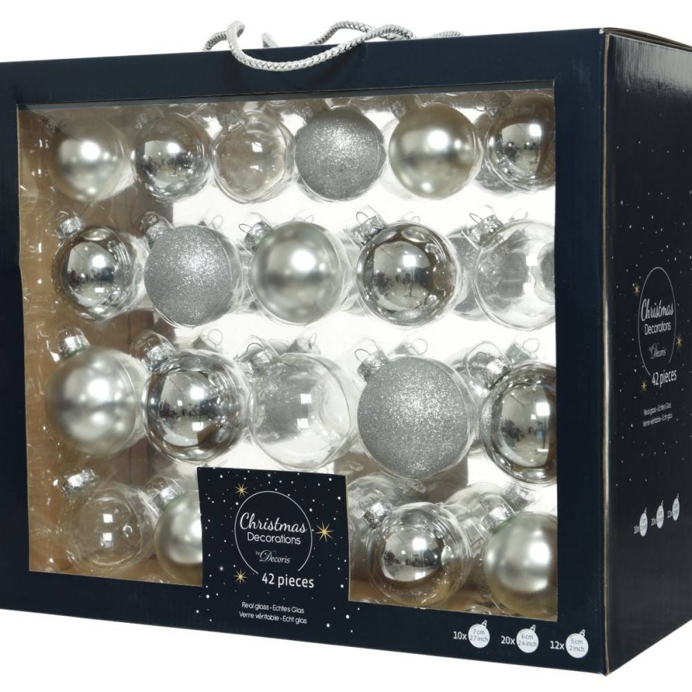 Boule de Noël Classic Argent Verre