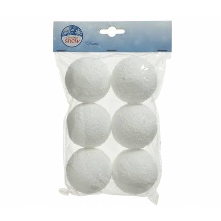 6 Boules de Noël effet neige 6 Boules de Noël effet neige