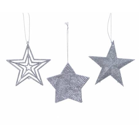 Assortiment d'Etoiles Argent à Suspendre Assortiment d'Etoiles Argent à Suspendre