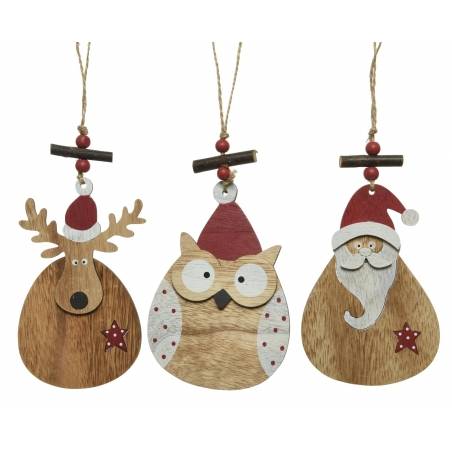 3 Personnages de Noël en Bois