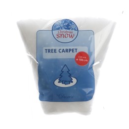 Tapis de neige artificielle blanc, emballé, pour décoration de sapin de Noël.