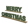 2 Décoration Merry Xmas Rouge & Vert en Bois 2 Décoration Merry Xmas Rouge & Vert en Bois