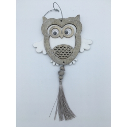 Lot de 2 suspensions hibou  en bois OLI