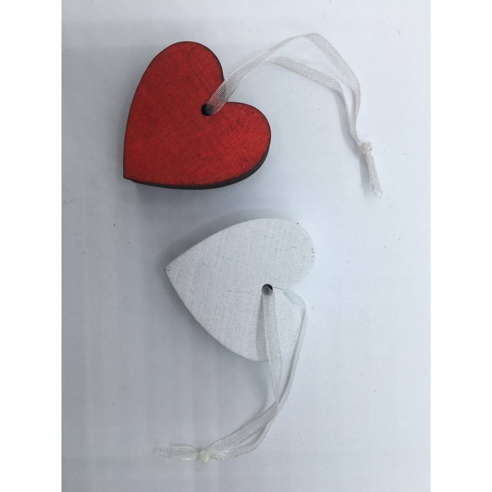 Décorations en forme de cœur suspendues - Ensemble de 10 rouges et blanches Décorations en forme de cœur suspendues - Ensemble de 10 rouges et blanches