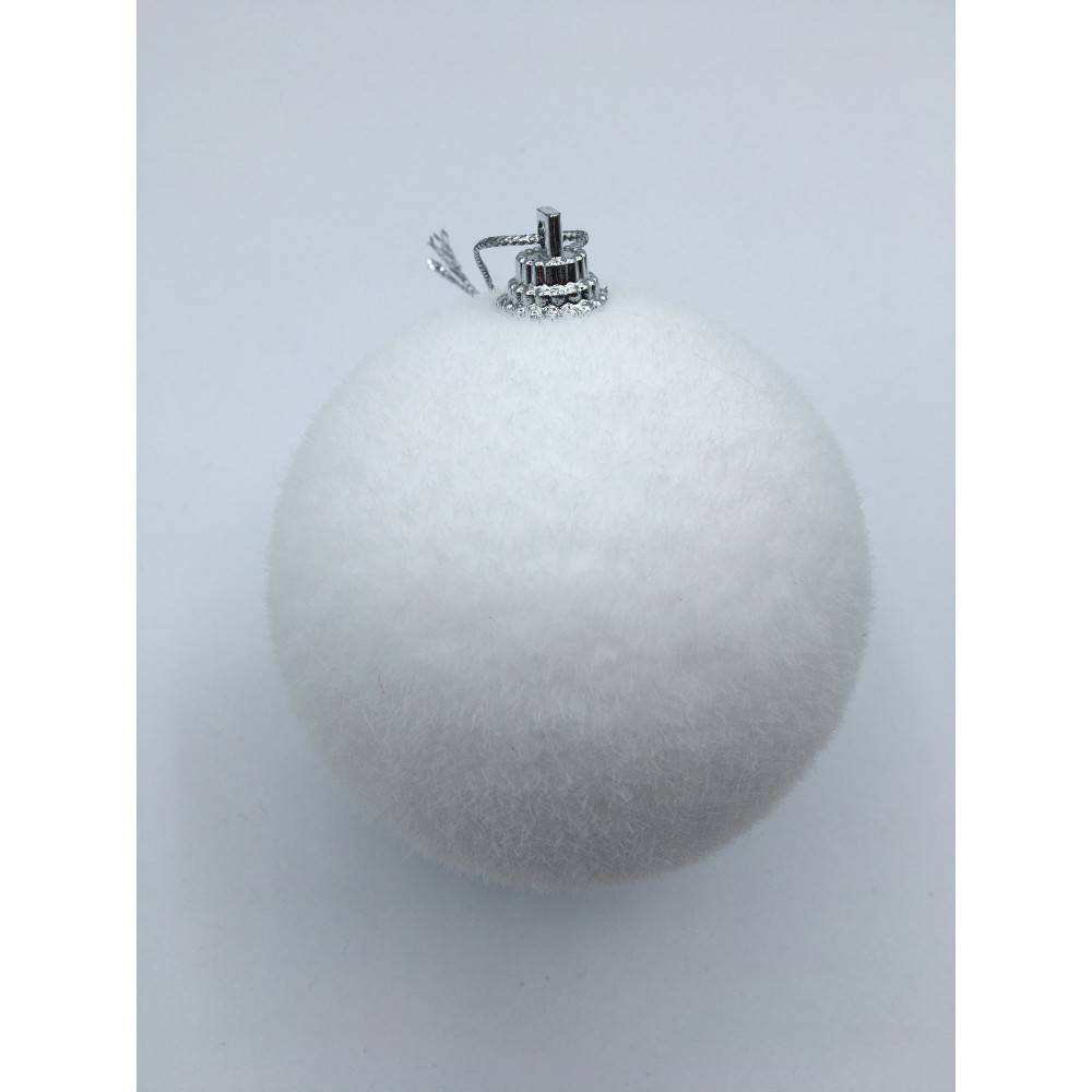 Lot de 4 boules 8cm effet neige OLI
