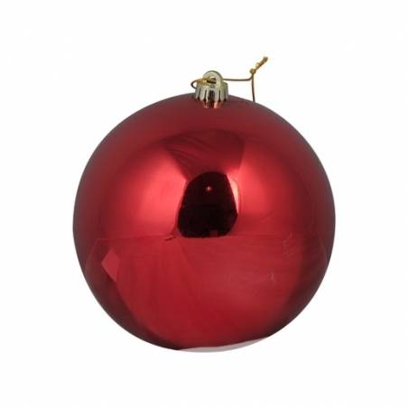 Boule en plastique rouge brillant 14cm OLI