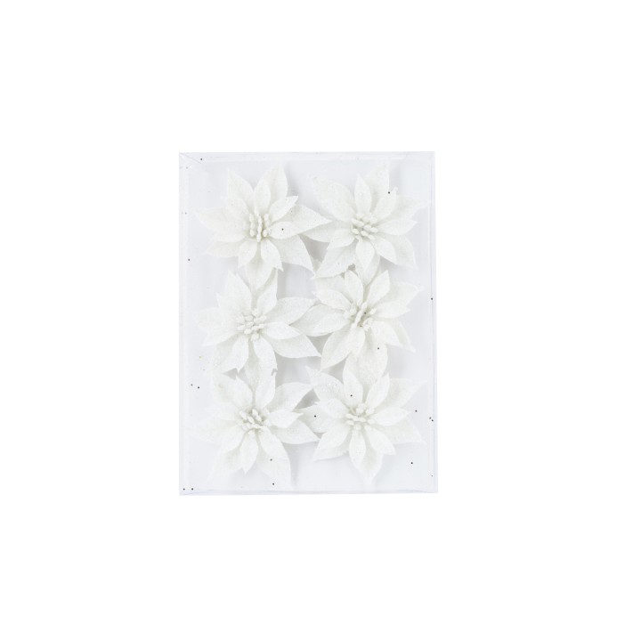 Fleurs blanches délicates en relief sur fond clair, évoquant la pureté et l'élégance.