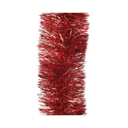 Guirlande scintillante rouge, aux filaments brillants et texturés, évoquant la fête.