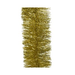 Guirlande dorée scintillante, aux brins fins et lumineux, parfaite pour décorer.