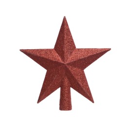 Étoile rouge scintillante à huit pointes, en forme géométrique, décorative.