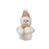 Bonhomme de neige en peluche, blanc, avec un bonnet et une écharpe en jute. Bonhomme de neige en peluche, blanc, avec un bonnet et une écharpe en jute.