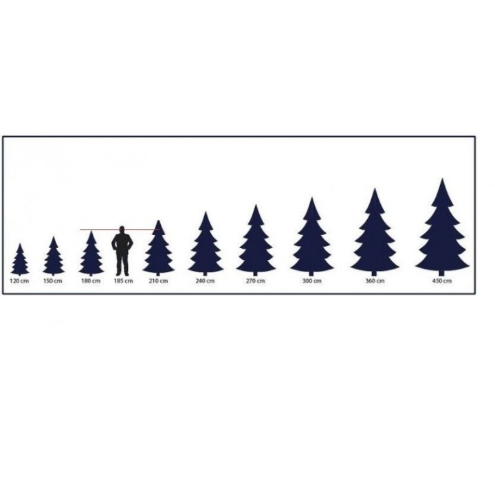 Silhouettes de sapins de différentes tailles, allant de petit à très grand, sur fond clair.