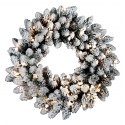 Couronne de Noël lumineuse enneigée