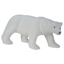 Ours polaire en plastique blanc, aux formes arrondies et détails réalistes.
