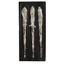 Lot de 3 stalactites en verre torsadé