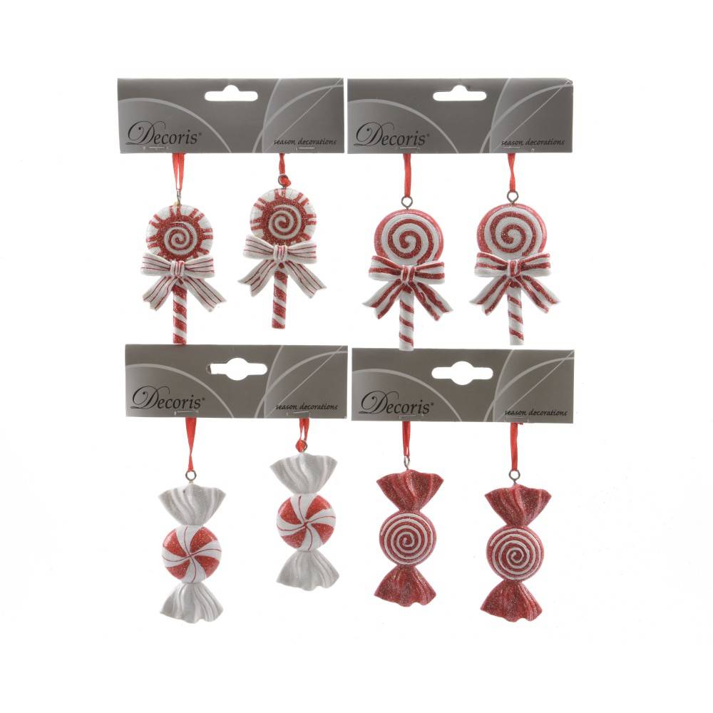 8 Suspensions bonbons 7,5cm | SAPINS.FR