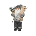 Père Noël gris et blanc 30cm