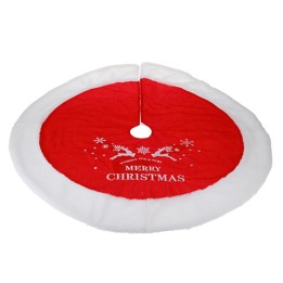 Tapis de Noël rouge avec bordure blanche et inscription joyeuses fêtes, décoré de rennes.