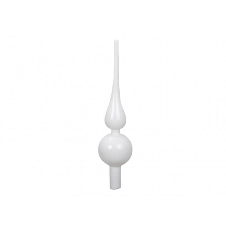 Objet décoratif en plastique blanc, avec une forme allongée et lisse, évoquant l'élégance.