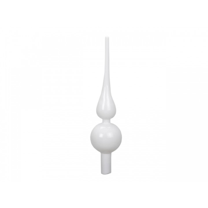 Pointe décorative blanche avec une forme fluide et élancée, inspirée du design moderne.