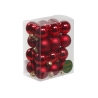 Boules de noël classiques rouge 2,5cm