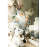 Père Noël gris et blanc 30cm