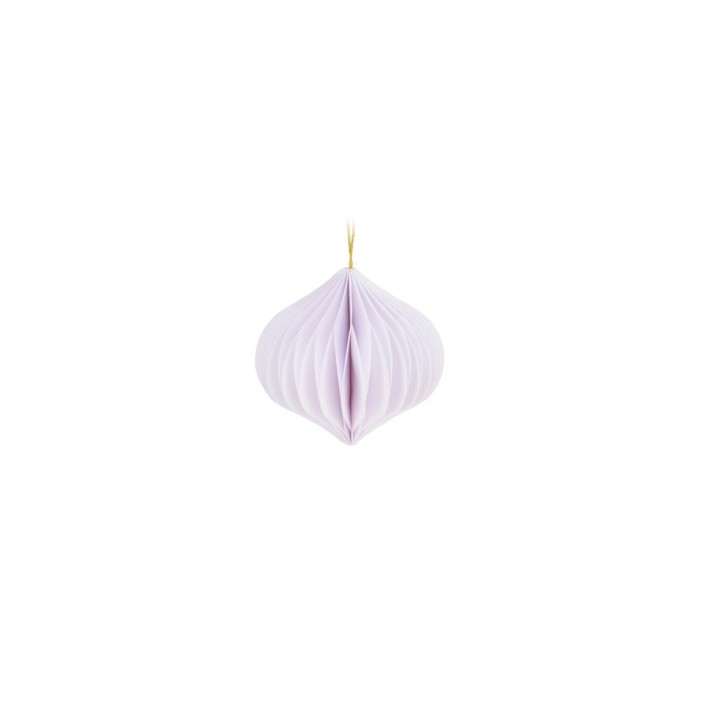 Suspension en papier plié, teinte douce, forme délicate et élégante, accent doré.