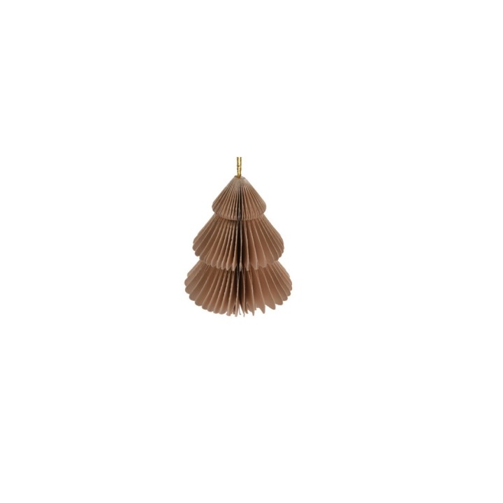 Décoration en papier en forme d'arbre, teinte brun clair, plis harmonieux.