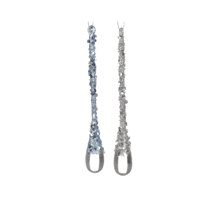 Boucles d'oreilles délicates, strass scintillants en dégradé de bleu et transparent, finition ...