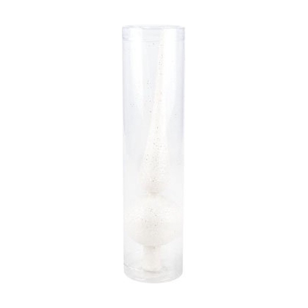 Cimier verre, blanc avec paillette