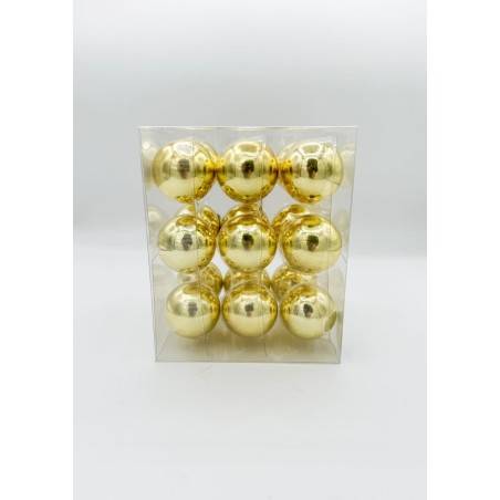 18 Boules dorées en verre 4cm | SAPINS.FR 18 Boules dorées en verre 4cm | SAPINS.FR