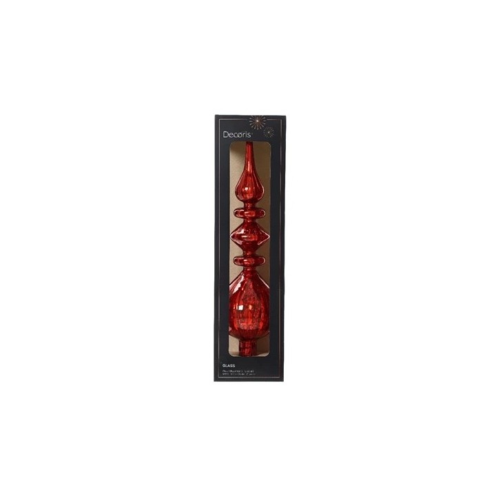 Vase en verre rouge, élégant, avec des formes organiques et un design moderne.