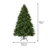 Sapin artificiel vert, conique, mesurant 180 cm, sur support noir.