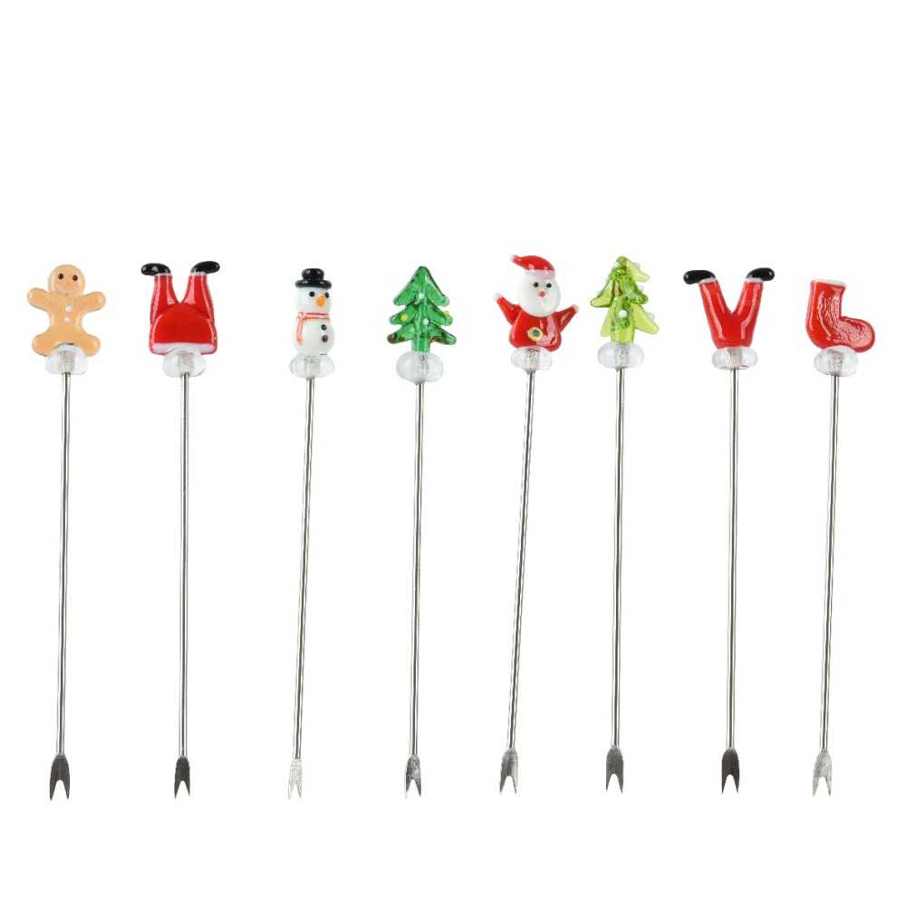 Bâtonnets de décoration de Noël aux formes festives et colorées.