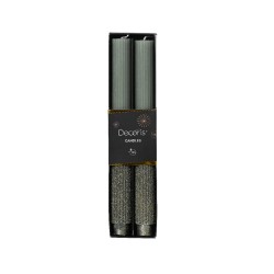 Deux bougies grises élégantes, présentées dans un emballage noir chic.