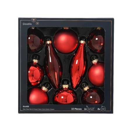 Assortiment de 10 boules rouge | SAPINS.FR Assortiment de 10 boules rouge | SAPINS.FR