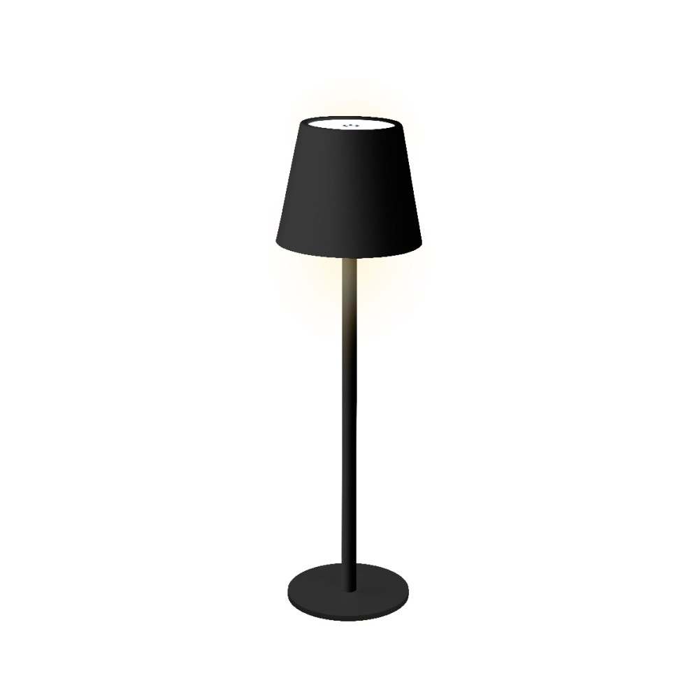 Lampe de table rechargeable noir | SAPINS.FR