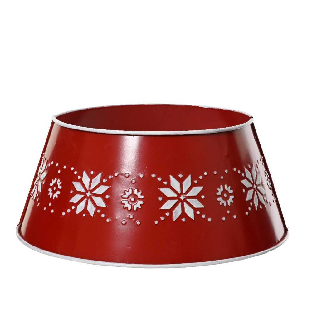 Cache pied de sapin rouge 70cm | SAPINS.FR