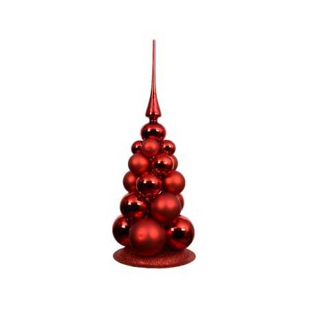 Pyramide de boules de Noël rouges | SAPINS.FR Pyramide de boules de Noël rouges | SAPINS.FR