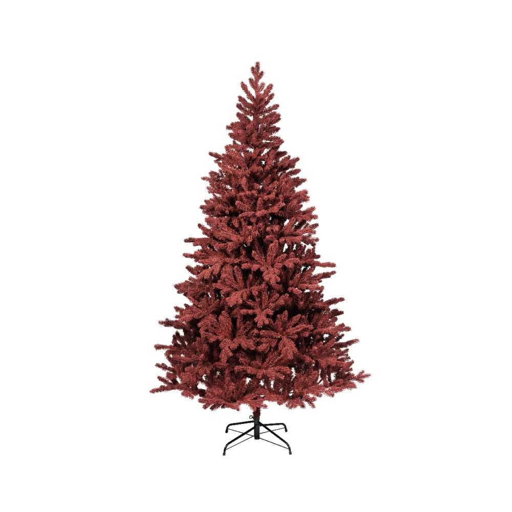 Burgundy sapin artificiel floqué bordeaux | SAPINS.FR