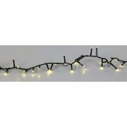 Guirlande lumineuse à LED avec petites ampoules blanches sur fil noir.