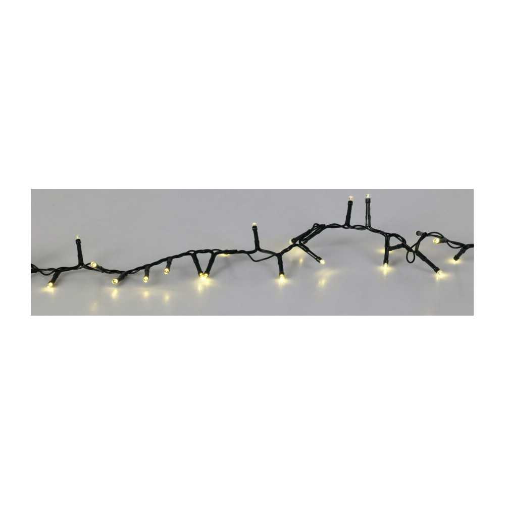 Guirlande lumineuse à LED avec petites ampoules blanches sur fil noir.