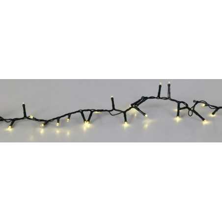 Guirlande lumineuse à LED avec petites ampoules blanches sur fil noir.
